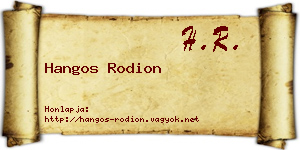 Hangos Rodion névjegykártya